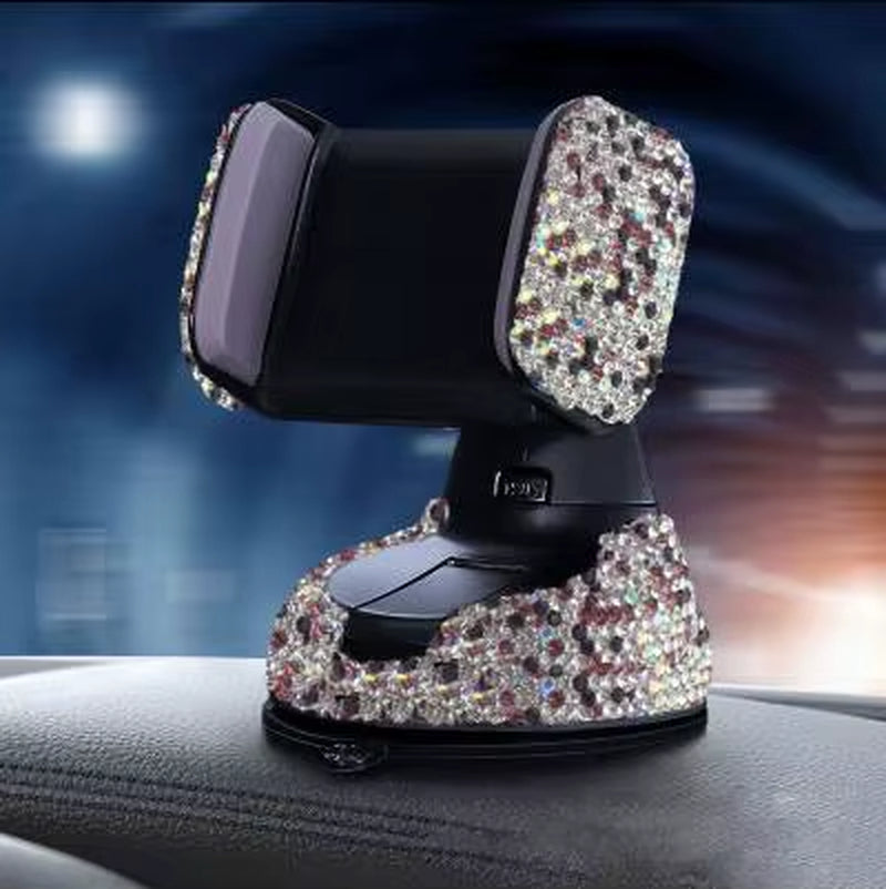 Car Phone Holder Women Diamond Crystal Car Air Vent Mount Clip Mobile Phone Holder Stand in Car Bracket Interior Accessories
